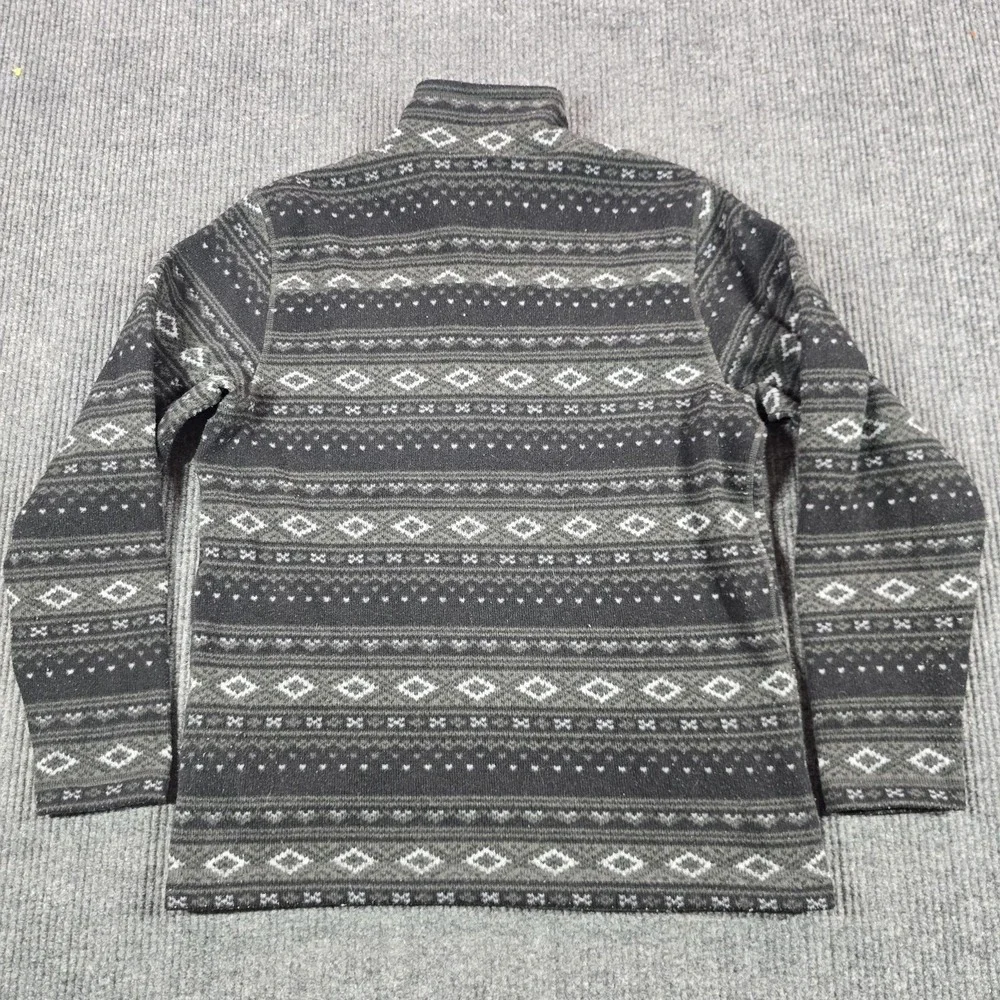 The North Face Sweatshirt Mens Large Gray Pullover 1/4 Zip Fleece Fair Isle